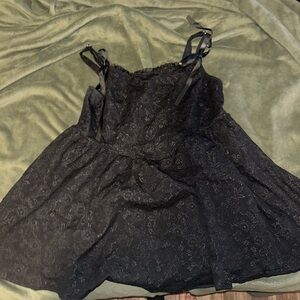 SHEIN Black Floral Mini Dress